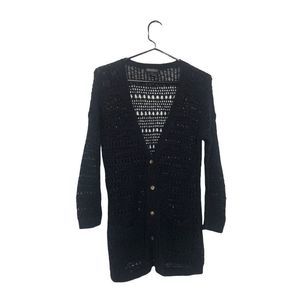 Lucky Brand Navy Open Knit Cardigan